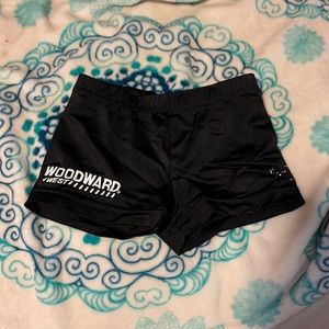 Black Woodward gymnastics shorts